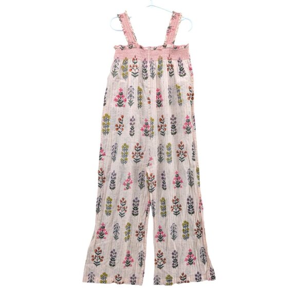 Pink Chicken Eleven Jumper Jumpsuit Girls Pink Floral Metallic Sleeveless Sz 10Y - Picture 2 of 8